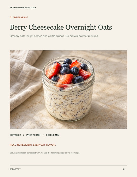Berry oats serving illustration page