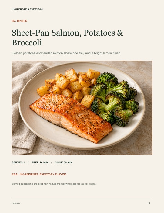 Salmon serving illustration