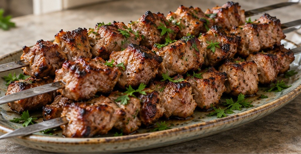 Serving suggestion for Pork khorovats