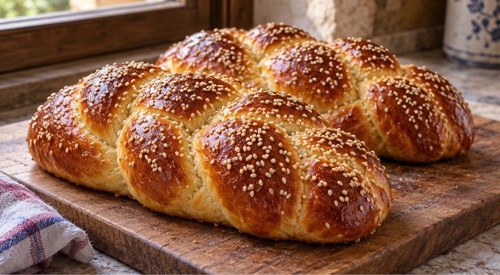 Serving suggestion for Choreg: sweet braided bread
