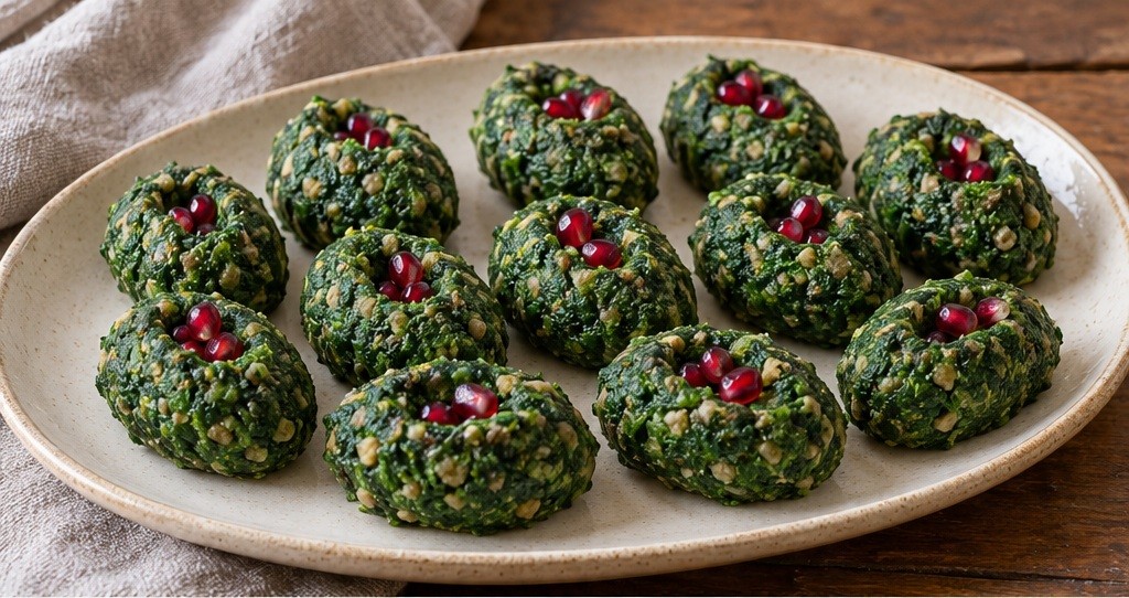 Serving suggestion for Spinach pkhali