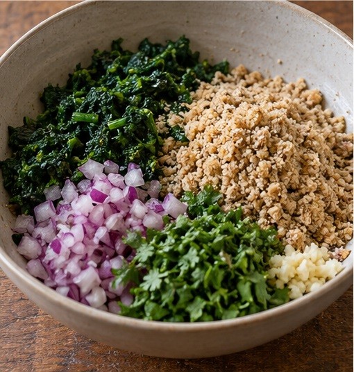 Combine with finely ground seasoned walnuts.