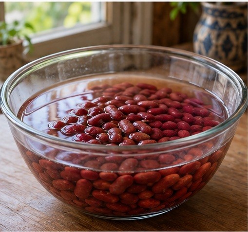 Soak dry beans, then discard the soaking water.