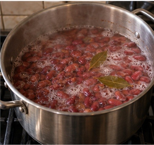 Boil in fresh water before the long gentle simmer.