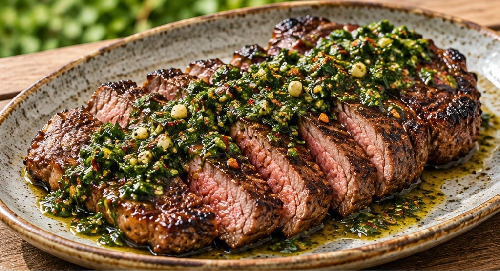 Serving suggestion for Ribeye with Chimichurri