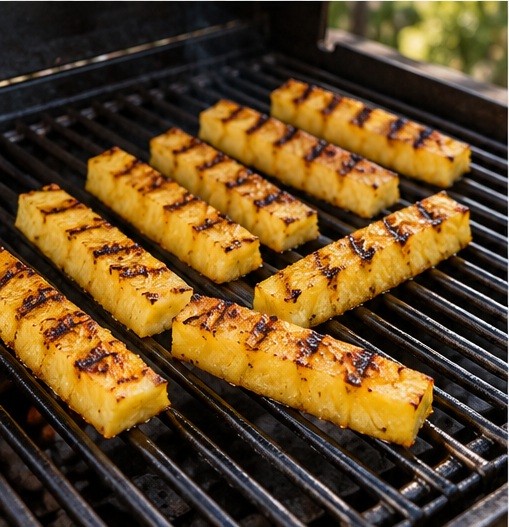 Turn pineapple on clean grill