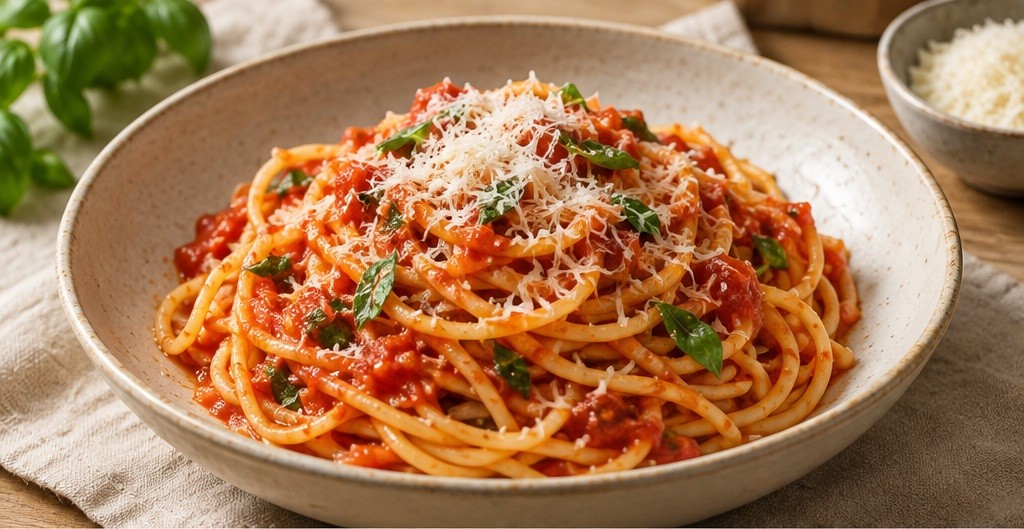 Serving suggestion for Spaghetti al Pomodoro
