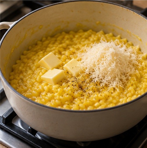 Fold butter and cheese in off heat