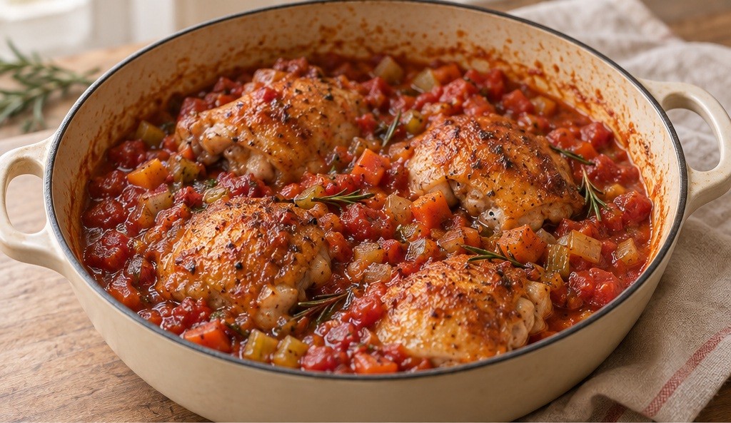 Suggestion de présentation : Pollo alla Cacciatora