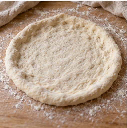 Stretch pizza while leaving a thicker rim
