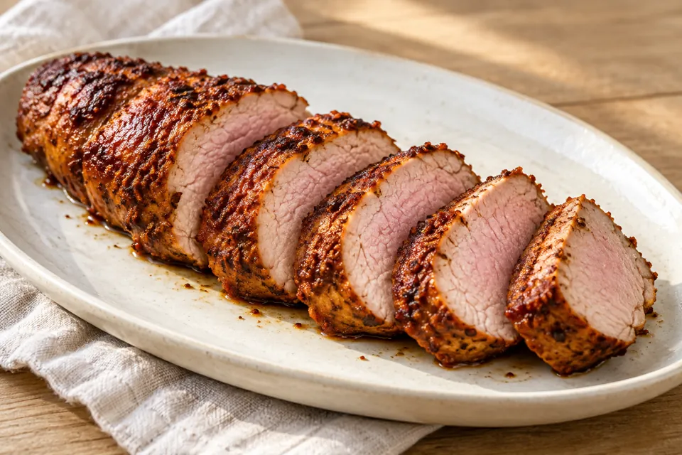 Serving suggestion for Air Fryer Pork Tenderloin