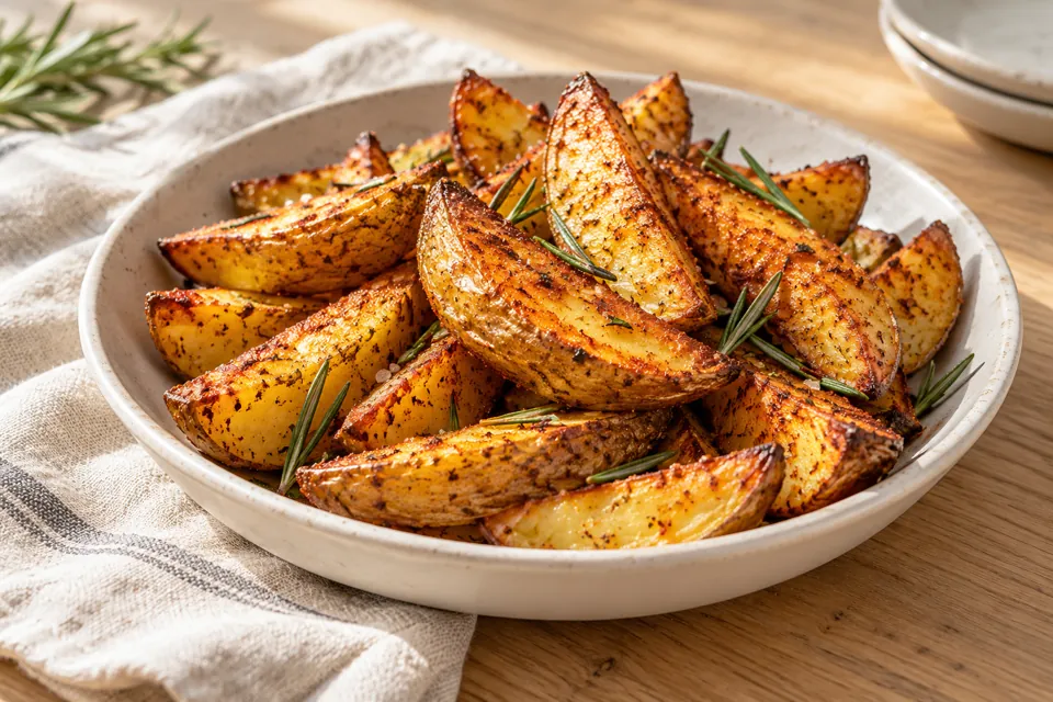 Serving suggestion for Air Fryer Potato Wedges