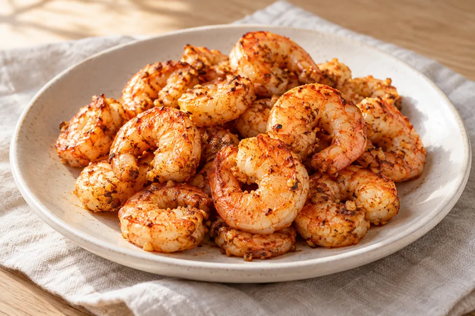 Serving suggestion for Air Fryer Garlic Shrimp