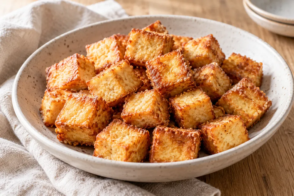 Serving suggestion for Air Fryer Crispy Tofu