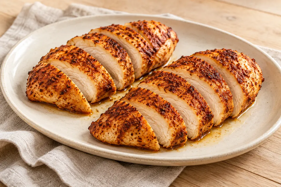 Serving suggestion for Juicy Baked Chicken Breast