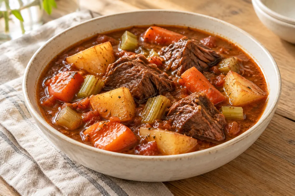 Serving suggestion for Beef Stew with Carrots and Potatoes
