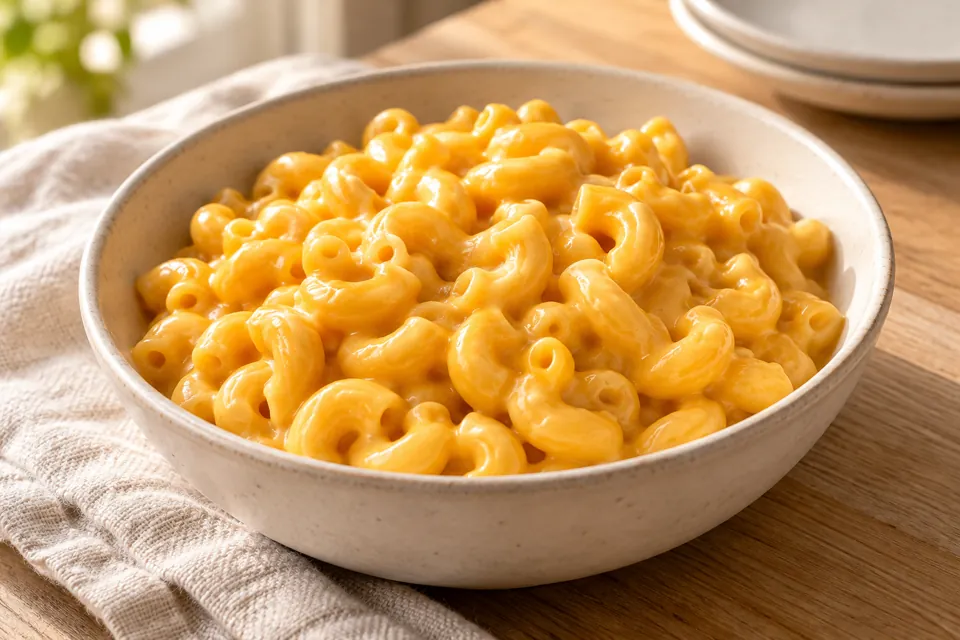 Serving suggestion for Creamy Stovetop Mac and Cheese