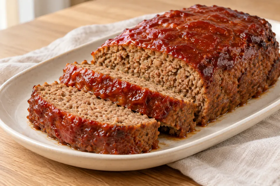 Serving suggestion for Classic Meatloaf with Tomato Glaze