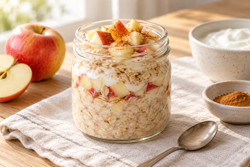 Serving suggestion for Apple Cinnamon Overnight Oats