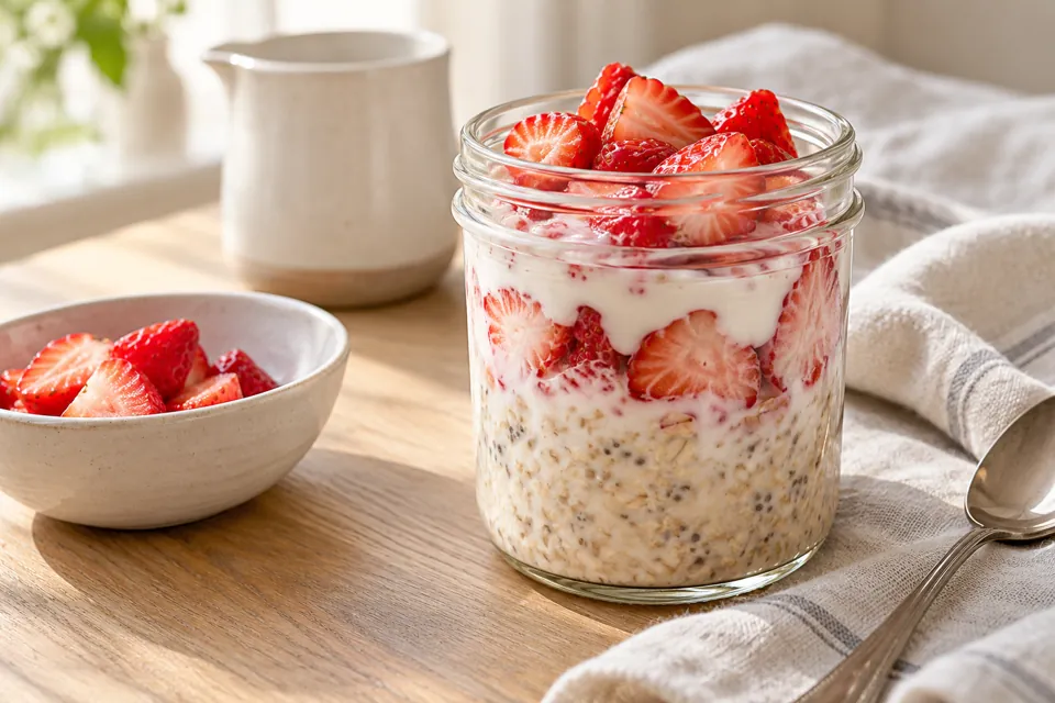 Serving suggestion for Strawberry Overnight Oats