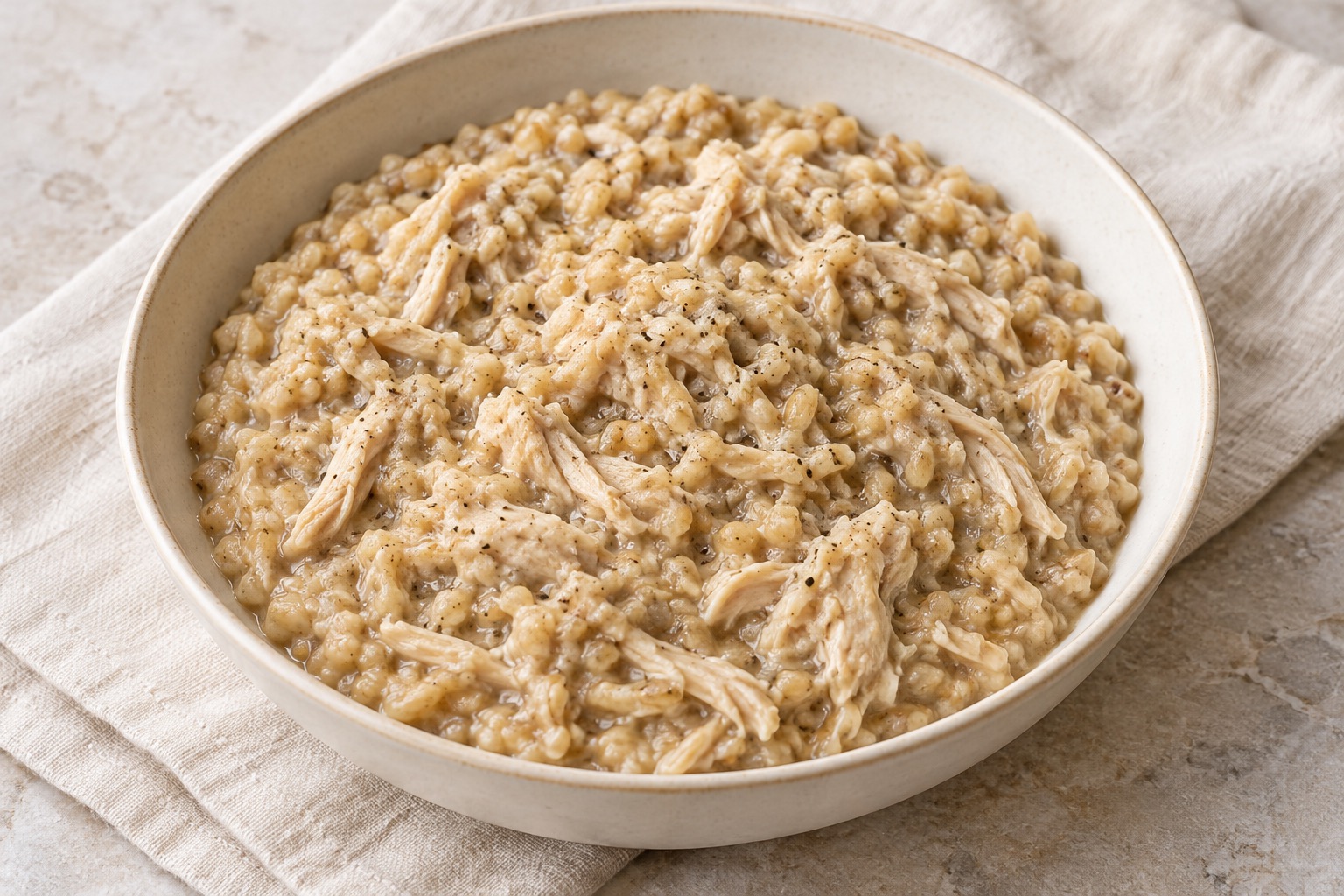 Serving suggestion for Armenian Harissa Chicken and Wheat Porridge