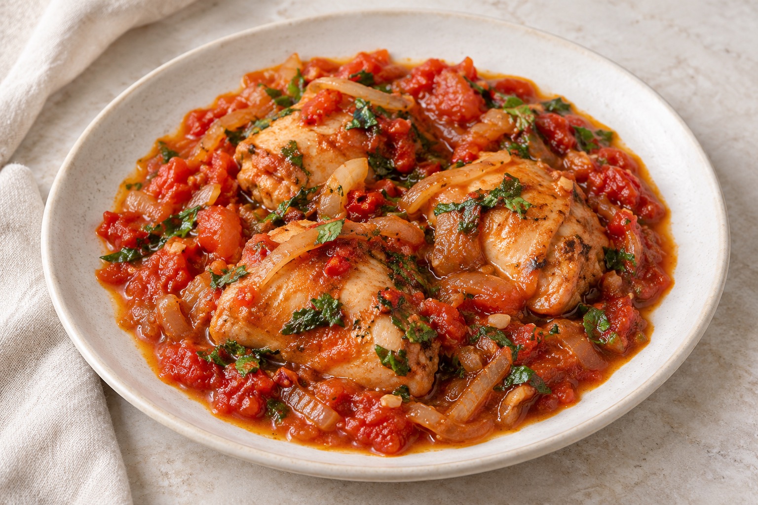 Serving suggestion for Georgian Chakhokhbili Chicken Stew