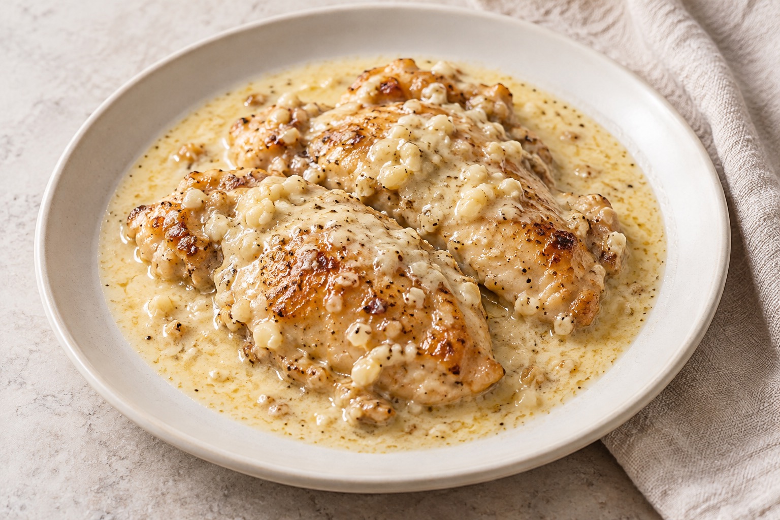 Serving suggestion for Georgian Shkmeruli Garlic Chicken