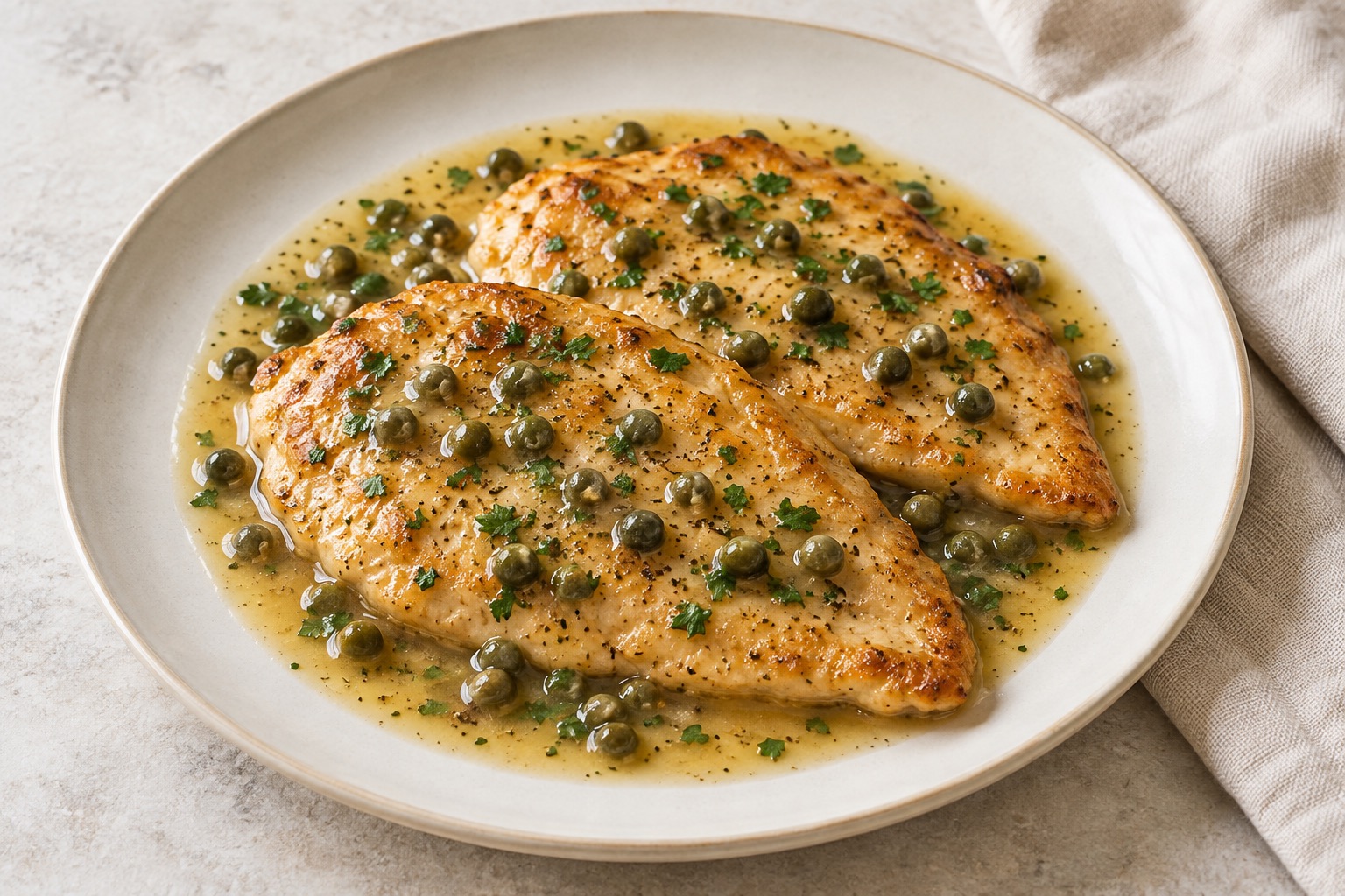 Serving suggestion for Italian Lemon Chicken Piccata