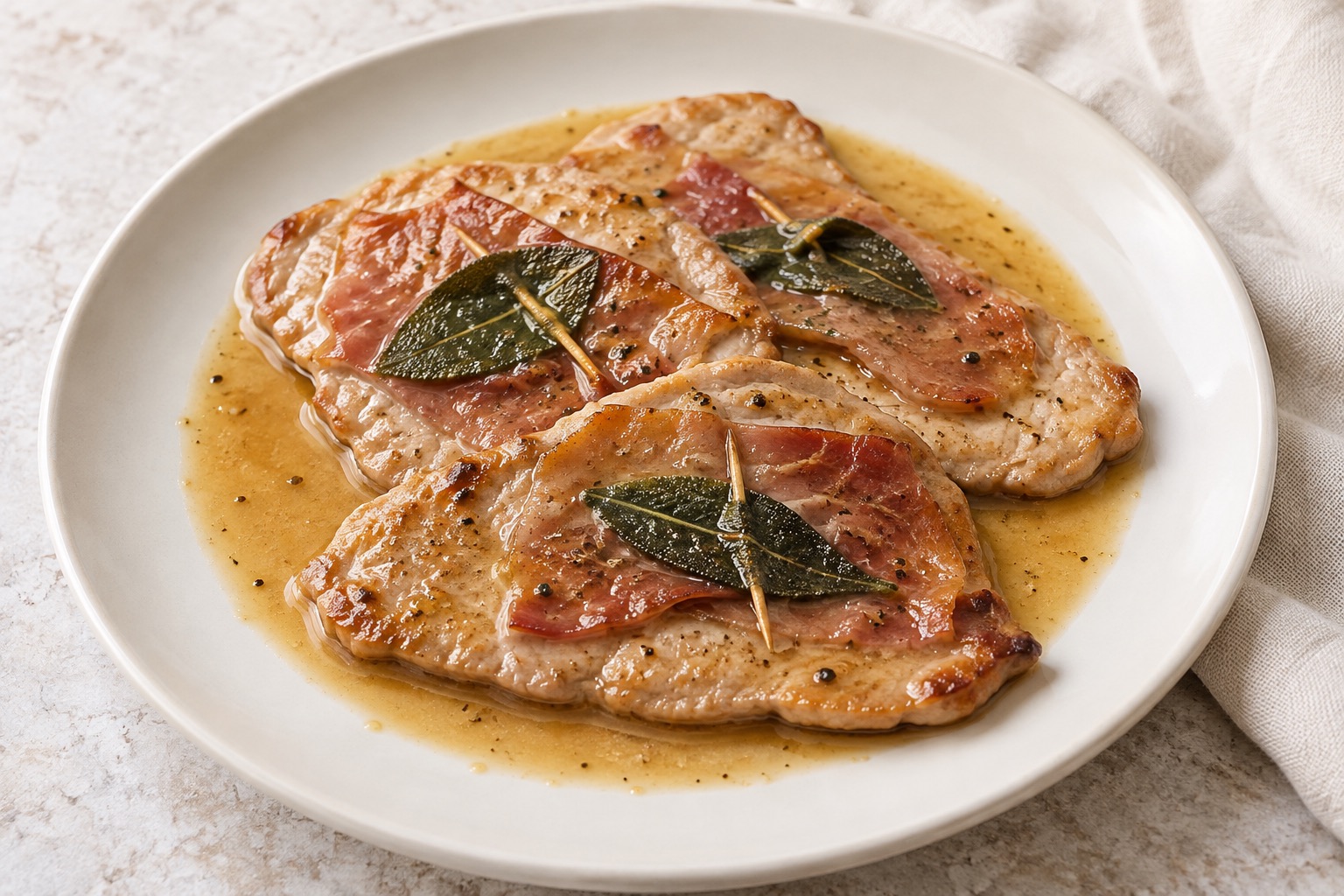 Serving suggestion for Italian Pork Scaloppine with Sage