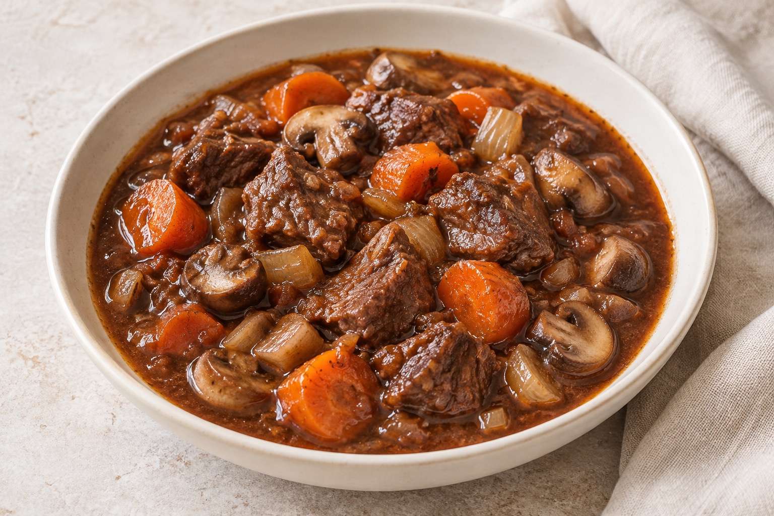 Serving suggestion for French-Style Beef Bourguignon without Wine