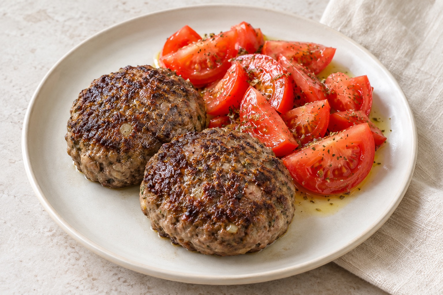 Serving suggestion for Greek Beef Bifteki with Feta