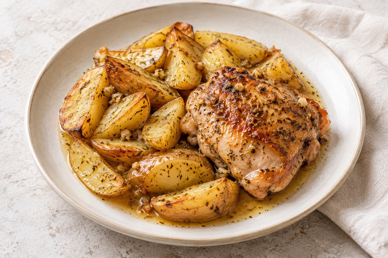 Serving suggestion for Greek Lemon Chicken and Potatoes