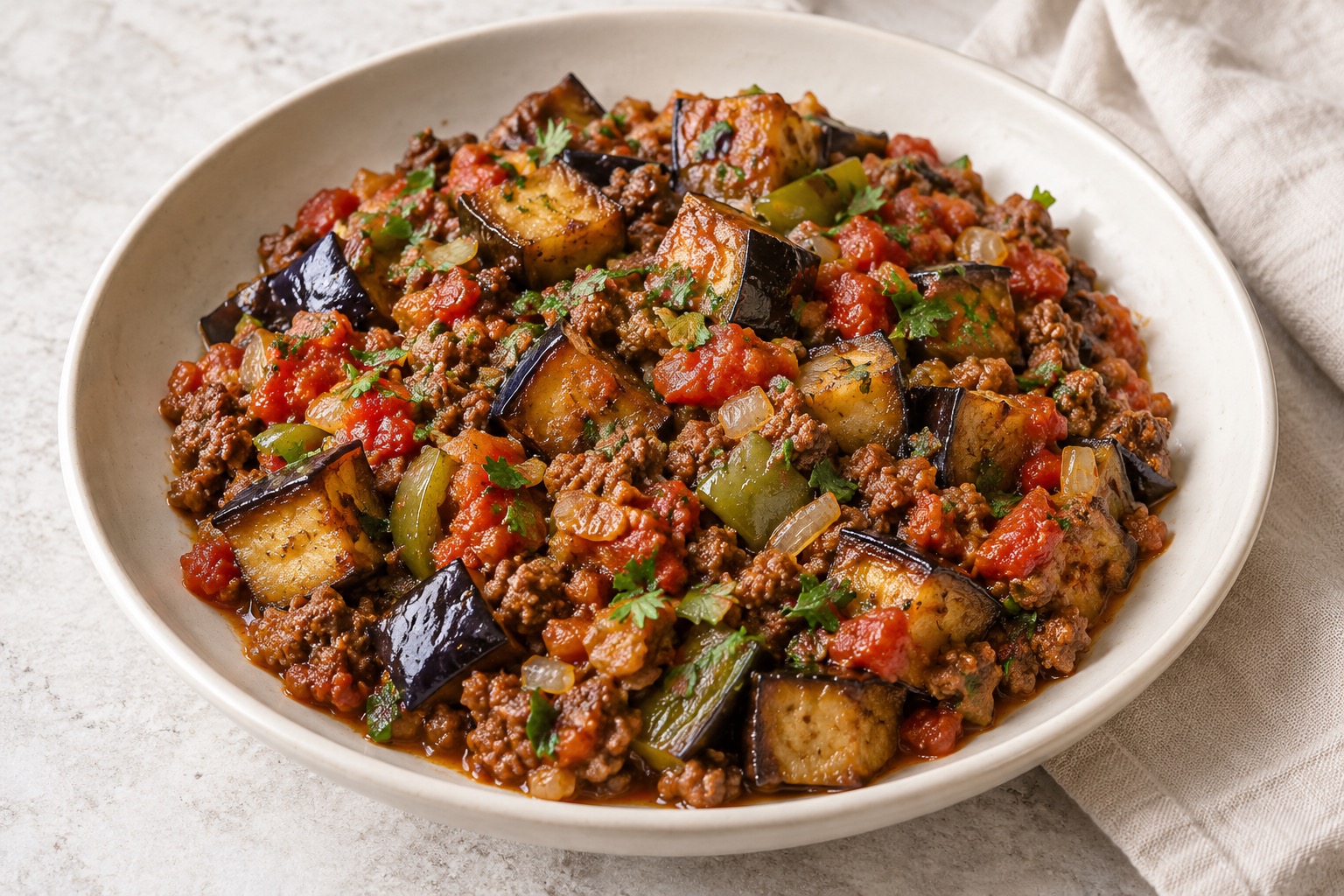 Serving suggestion for Turkish Beef and Eggplant Skillet