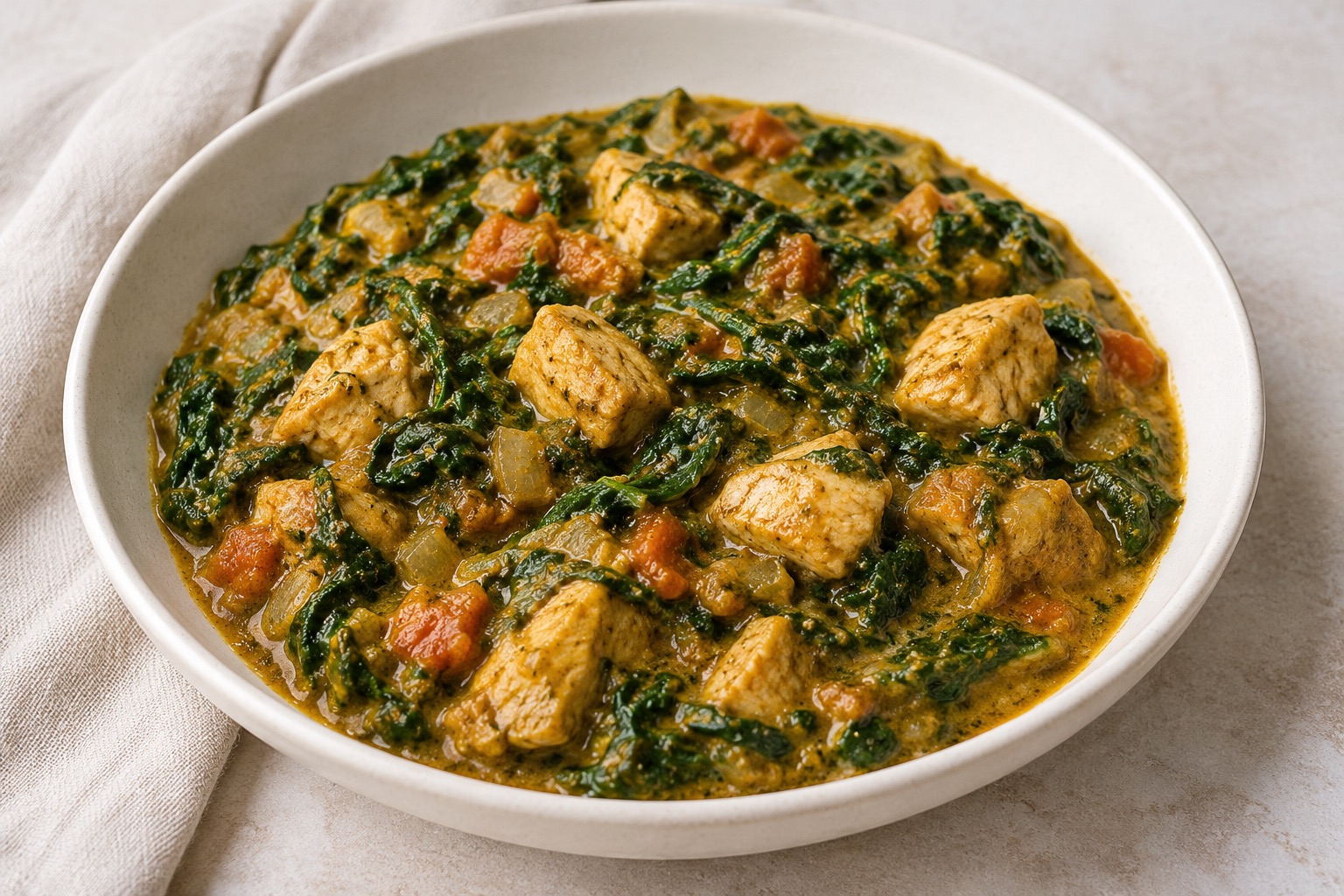 Serving suggestion for Indian Chicken Saag