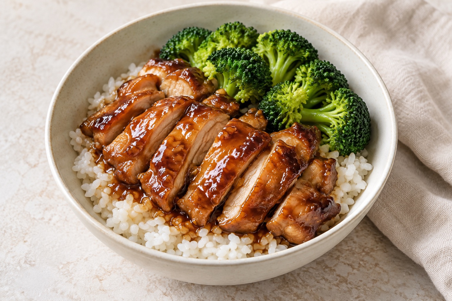 Serving suggestion for Japanese Chicken Teriyaki Rice Bowls