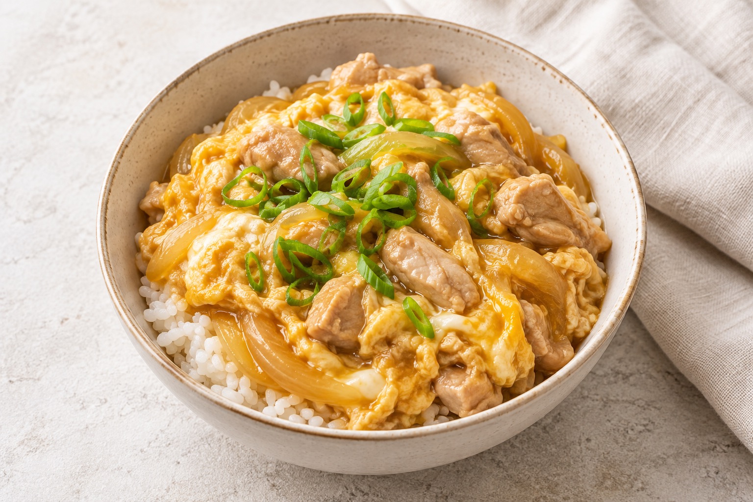 Serving suggestion for Japanese Oyakodon Chicken and Egg Bowls