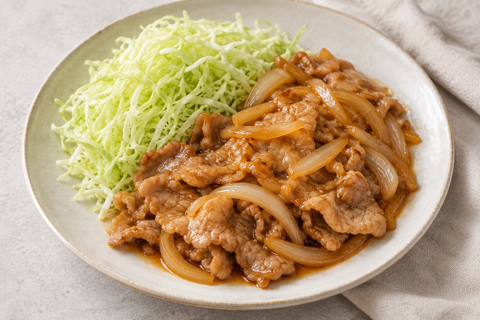 Serving suggestion for Japanese Ginger Pork Shogayaki
