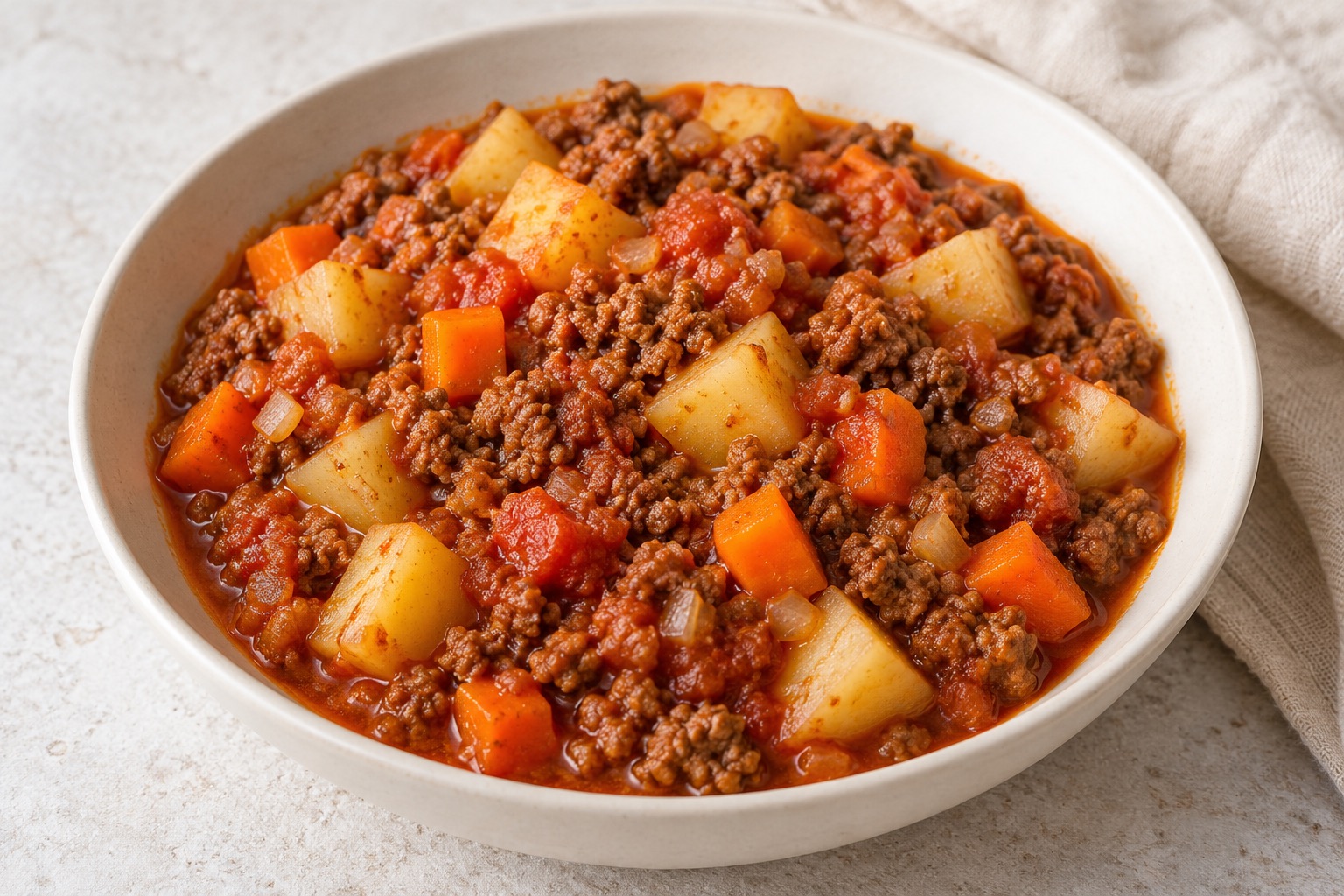 Serving suggestion for Mexican Beef Picadillo with Potatoes