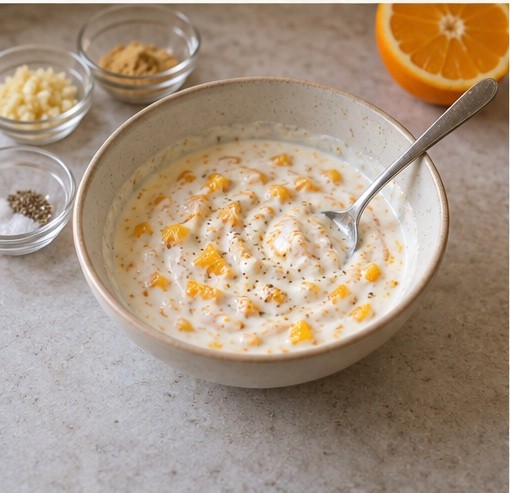 Mix the measured yogurt sauce.