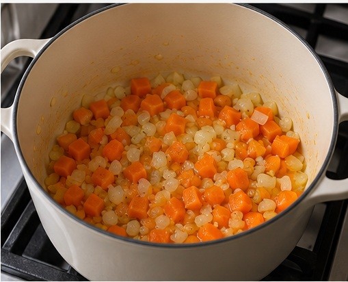 Start the soup base over medium heat.