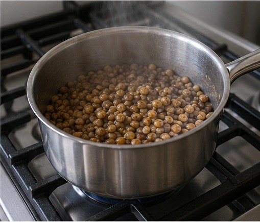 Start the measured grain, potato or legume base.