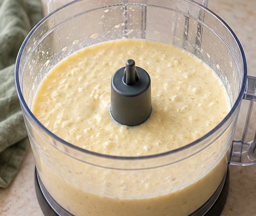 Blend the dairy, eggs and milk.