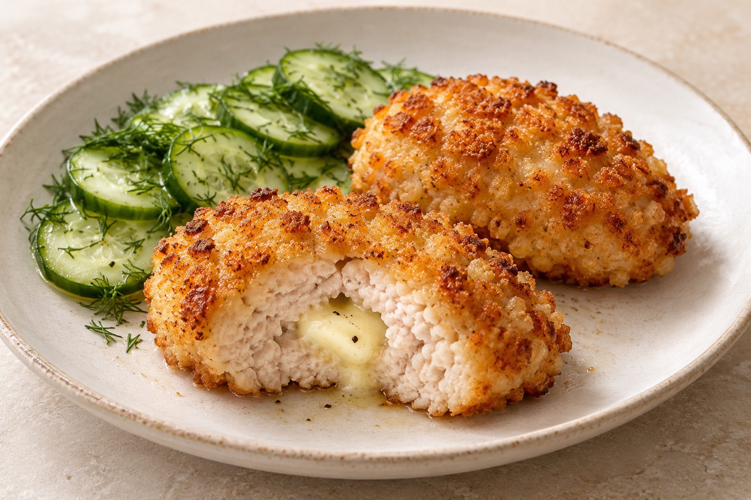 Serving suggestion for Russian Chicken Pozharsky-Style Cutlets