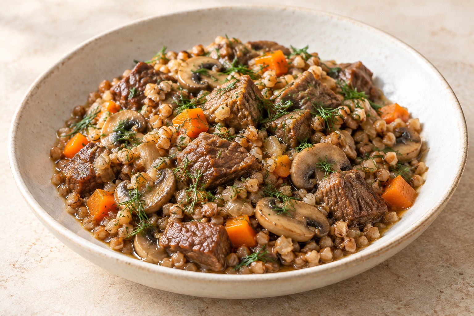Serving suggestion for Russian Beef and Buckwheat Pot Roast