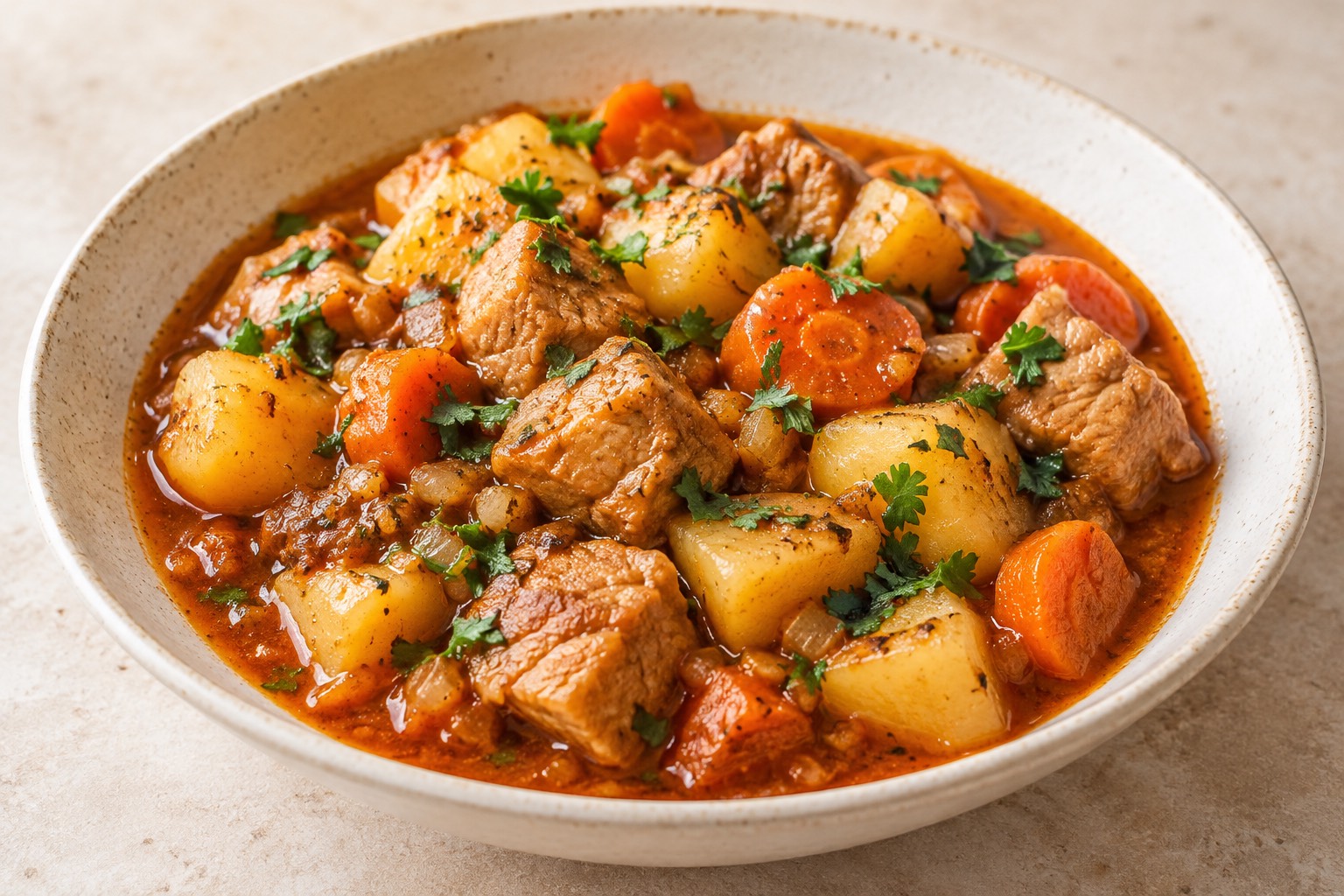 Serving suggestion for Russian Pork and Potato Zharkoe