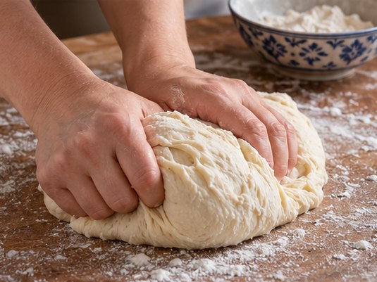 Knead a soft bread dough