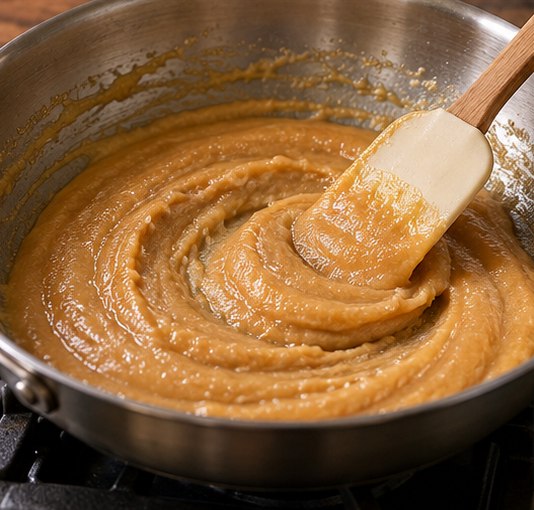 Toast the flour paste to golden tan