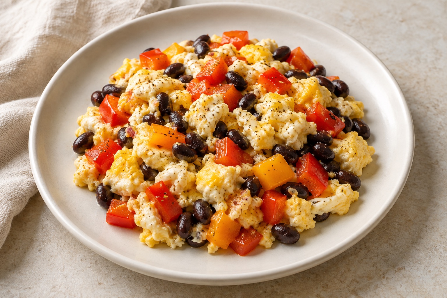 Serving suggestion for Pepper Black Bean Egg-White Skillet