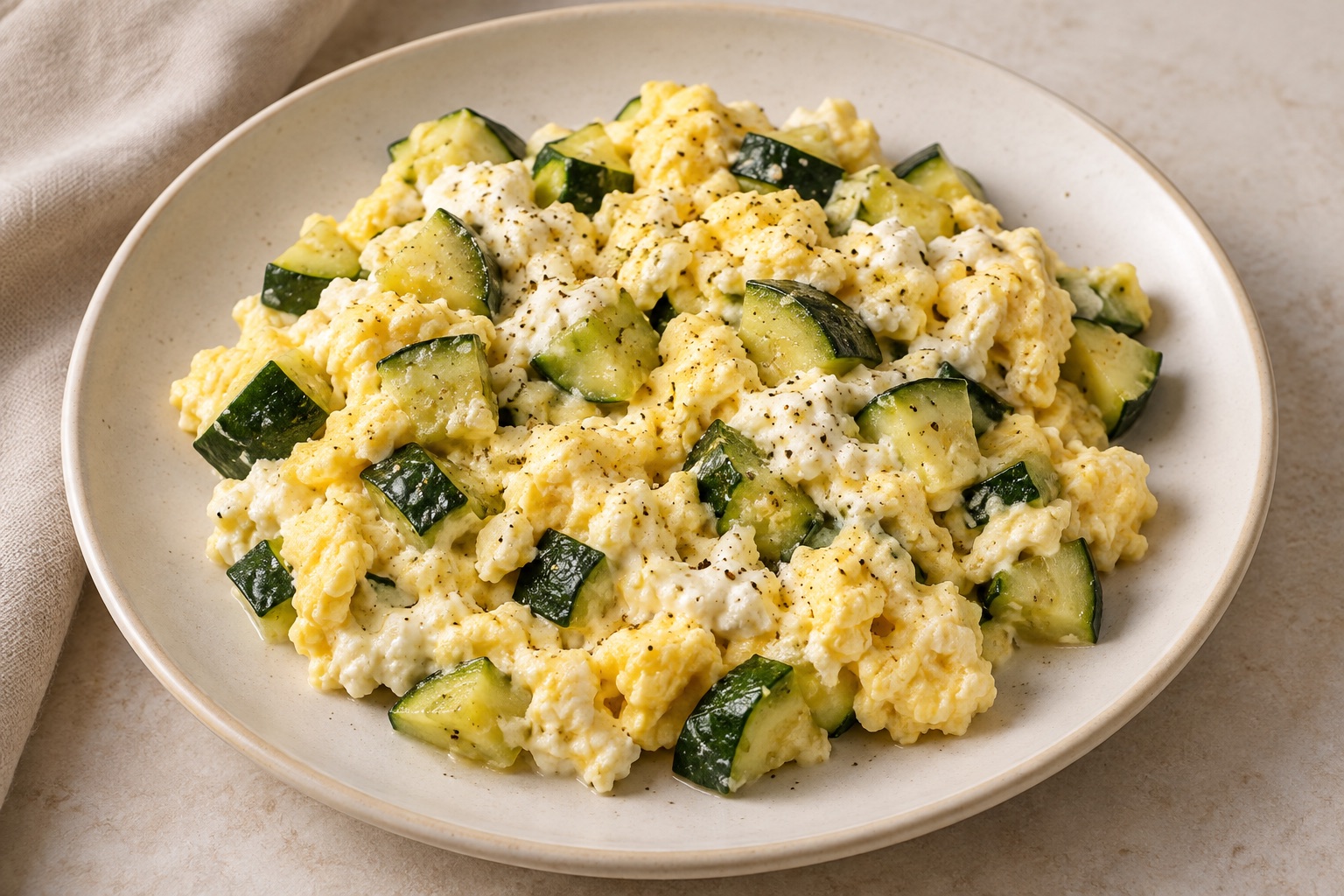 Serving suggestion for Zucchini Ricotta Egg-White Skillet