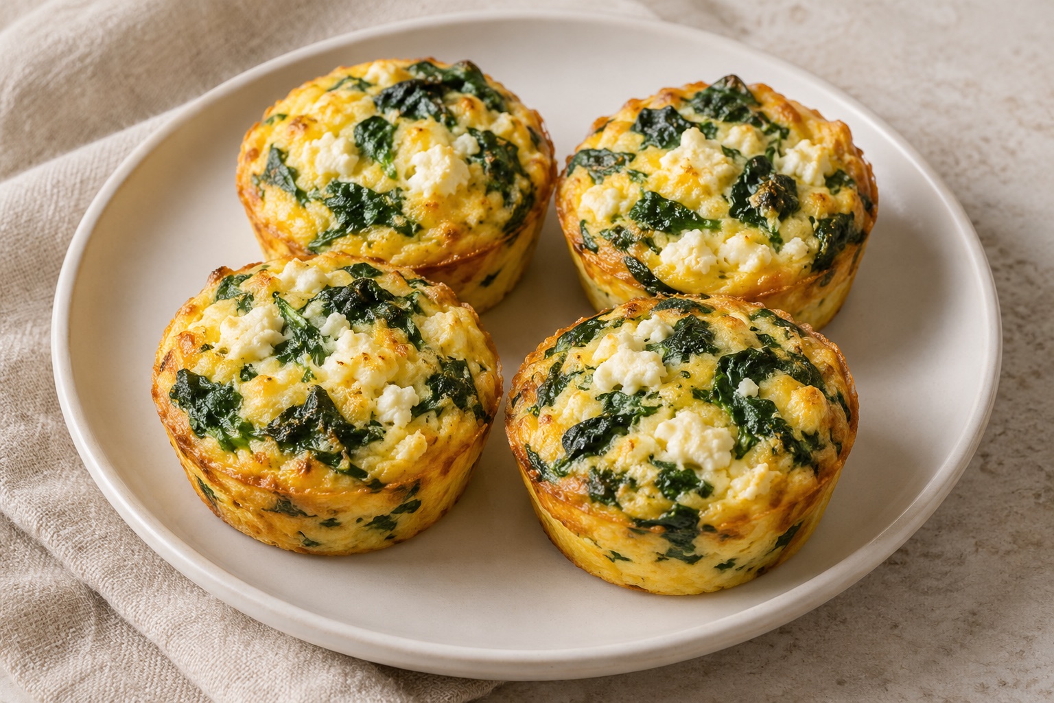 Serving suggestion for Spinach Feta Breakfast Egg Muffins